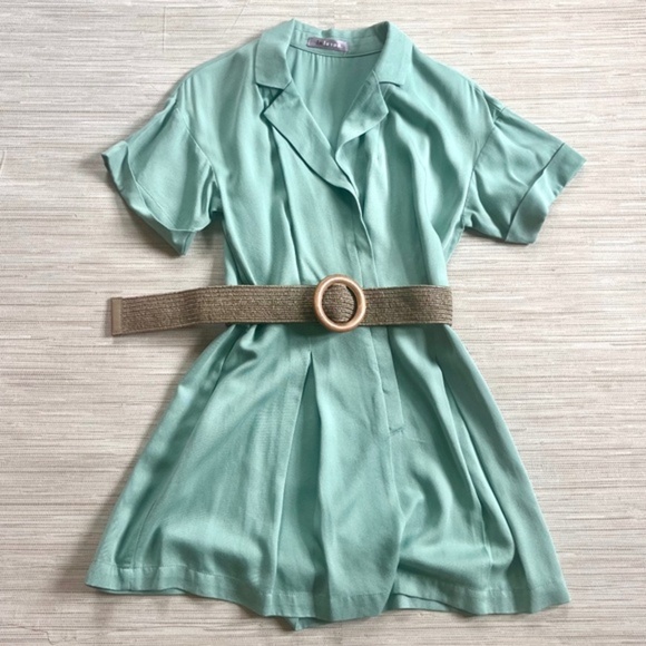 La Lavon Mint Green Retro Style Romper - Picture 1 of 7